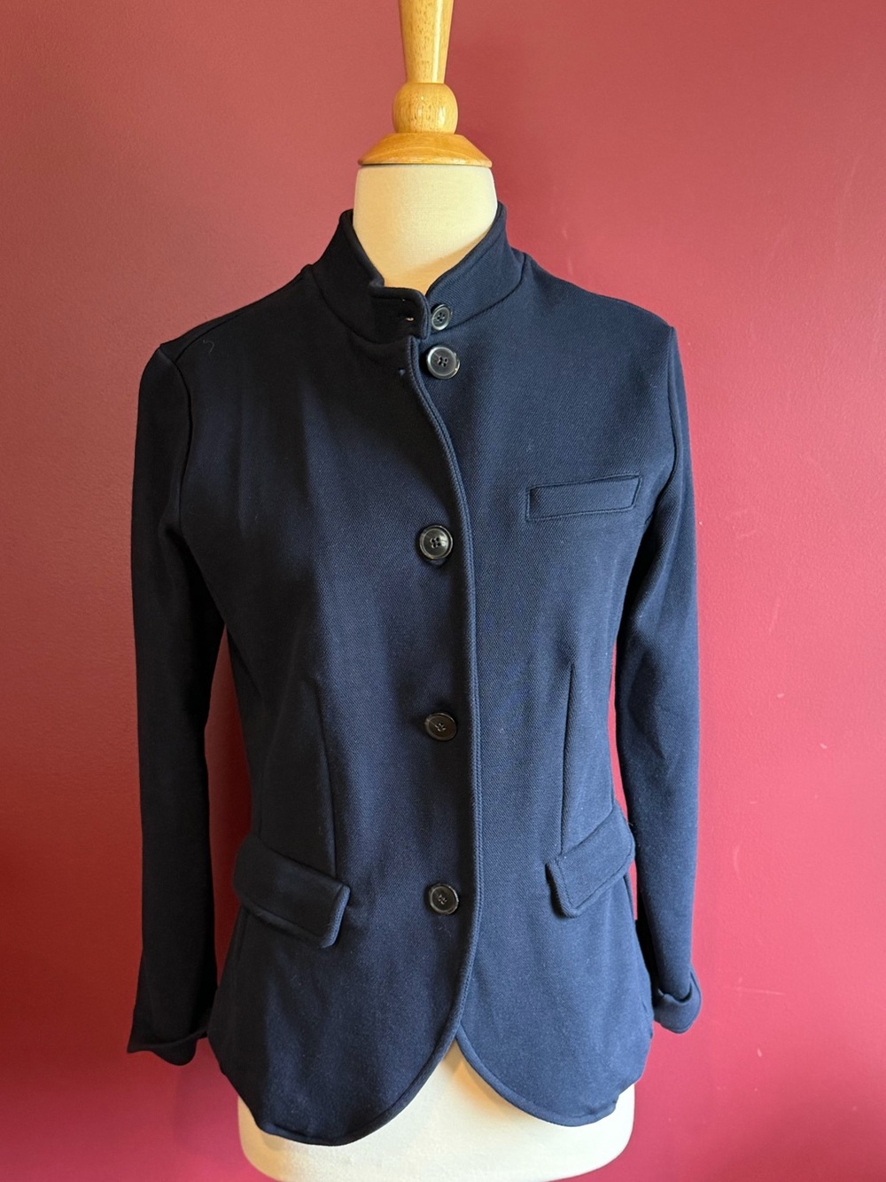 Banana republic Navy Stand-Collar Button Jacket Sz S NWT